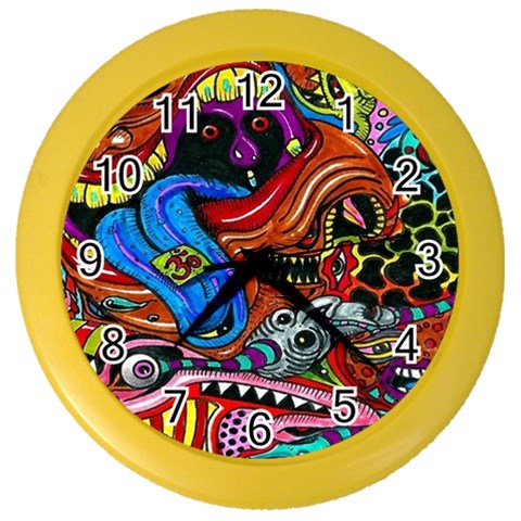 Psychedelic Trippy Hippie  Weird Art Color Wall Clock from ArtsNow.com Front
