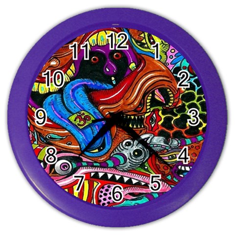 Psychedelic Trippy Hippie  Weird Art Color Wall Clock from ArtsNow.com Front
