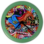 Psychedelic Trippy Hippie  Weird Art Color Wall Clock