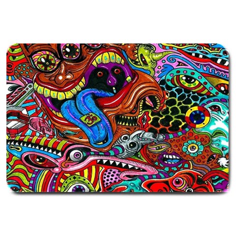 Psychedelic Trippy Hippie  Weird Art Large Doormat from ArtsNow.com 30 x20  Door Mat