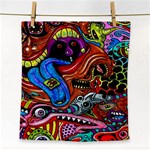 Psychedelic Trippy Hippie  Weird Art Face Towel