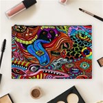 Psychedelic Trippy Hippie  Weird Art Cosmetic Bag (Large)