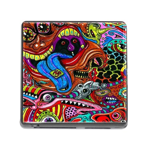 Psychedelic Trippy Hippie  Weird Art Memory Card Reader (Square 5 Slot) from ArtsNow.com Front