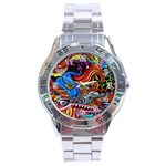 Psychedelic Trippy Hippie  Weird Art Stainless Steel Analogue Watch