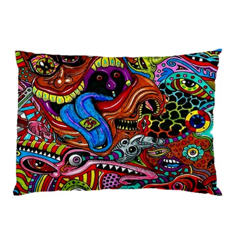 Psychedelic Trippy Hippie  Weird Art Pillow Case (Two Sides) from ArtsNow.com Front