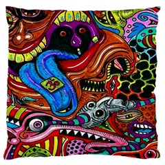 Psychedelic Trippy Hippie  Weird Art Large Cushion Case (Two Sides) from ArtsNow.com Back
