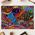 Psychedelic Trippy Hippie  Weird Art Cosmetic Bag (XXXL)