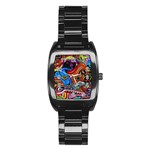 Psychedelic Trippy Hippie  Weird Art Stainless Steel Barrel Watch
