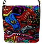 Psychedelic Trippy Hippie  Weird Art Flap Closure Messenger Bag (S)