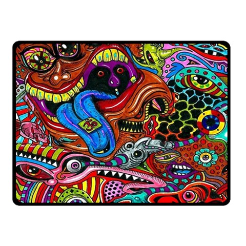 Psychedelic Trippy Hippie  Weird Art Two Sides Fleece Blanket (Small) from ArtsNow.com 45 x34  Blanket Front