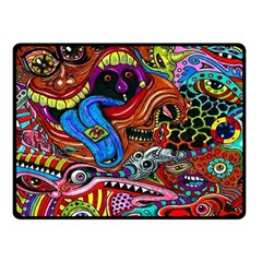 Psychedelic Trippy Hippie  Weird Art Two Sides Fleece Blanket (Small) from ArtsNow.com 45 x34  Blanket Back