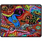 Psychedelic Trippy Hippie  Weird Art Two Sides Fleece Blanket (Medium)