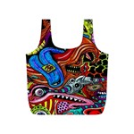 Psychedelic Trippy Hippie  Weird Art Full Print Recycle Bag (S)