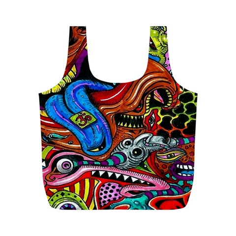 Psychedelic Trippy Hippie  Weird Art Full Print Recycle Bag (M) from ArtsNow.com Front