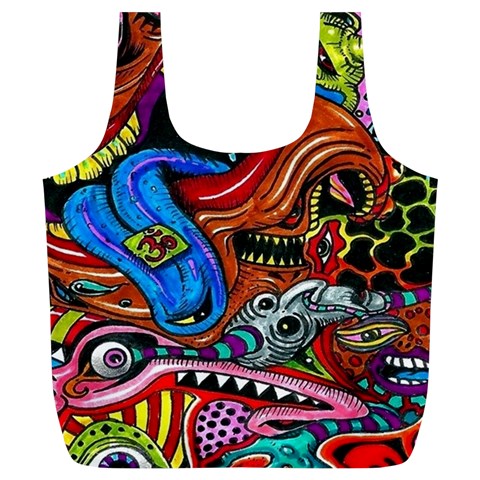 Psychedelic Trippy Hippie  Weird Art Full Print Recycle Bag (XL) from ArtsNow.com Back