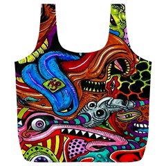 Psychedelic Trippy Hippie  Weird Art Full Print Recycle Bag (XL) from ArtsNow.com Back