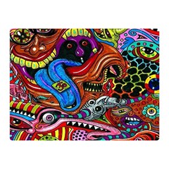 Psychedelic Trippy Hippie  Weird Art Two Sides Premium Plush Fleece Blanket (Mini) from ArtsNow.com 35 x27  Blanket Back