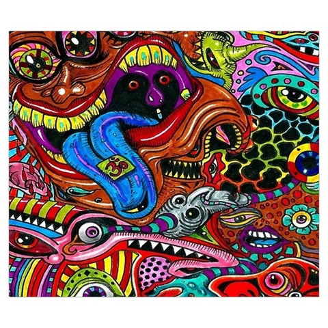 Psychedelic Trippy Hippie  Weird Art Zipper Large Tote Bag from ArtsNow.com Front