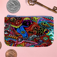 Psychedelic Trippy Hippie  Weird Art Large Coin Purse from ArtsNow.com Front