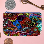 Psychedelic Trippy Hippie  Weird Art Large Coin Purse