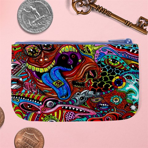 Psychedelic Trippy Hippie  Weird Art Large Coin Purse from ArtsNow.com Back