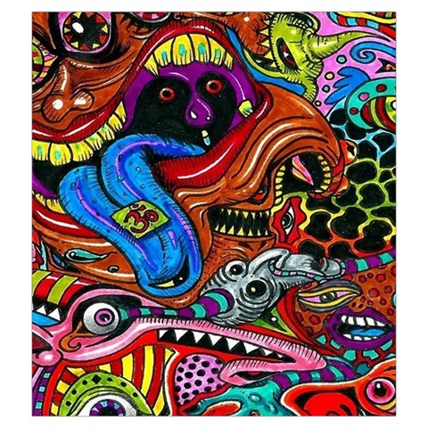 Psychedelic Trippy Hippie  Weird Art Drawstring Pouch (2XL) from ArtsNow.com Back