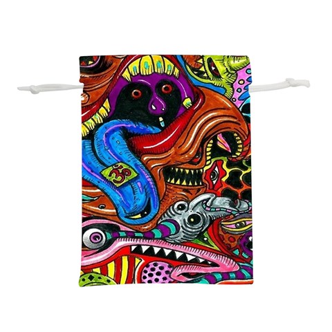 Psychedelic Trippy Hippie  Weird Art Lightweight Drawstring Pouch (S) from ArtsNow.com Front