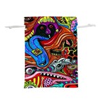 Psychedelic Trippy Hippie  Weird Art Lightweight Drawstring Pouch (L)