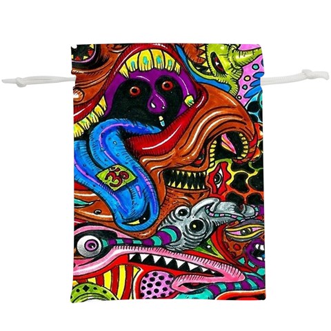 Psychedelic Trippy Hippie  Weird Art Lightweight Drawstring Pouch (XL) from ArtsNow.com Front