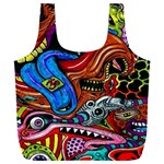 Psychedelic Trippy Hippie  Weird Art Full Print Recycle Bag (XXXL)