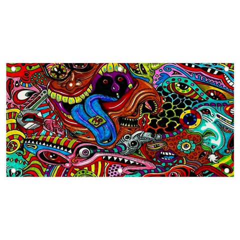 Psychedelic Trippy Hippie  Weird Art Banner and Sign 4  x 2  from ArtsNow.com Front