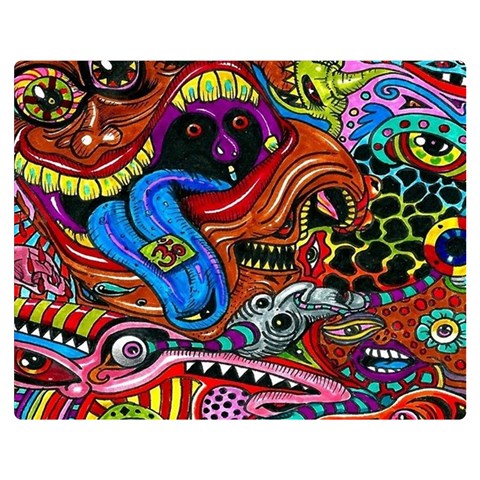 Psychedelic Trippy Hippie  Weird Art Premium Plush Fleece Blanket (Medium) from ArtsNow.com 60 x50  Blanket Front