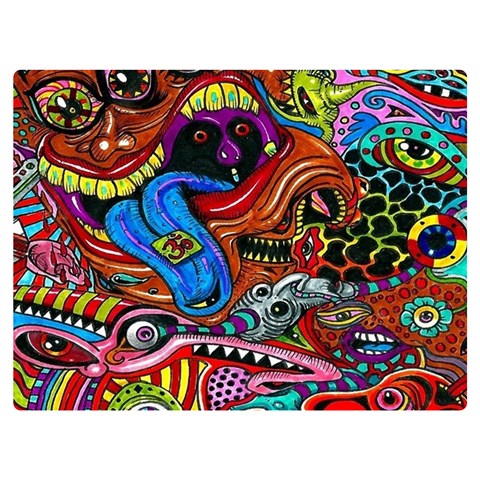 Psychedelic Trippy Hippie  Weird Art Two Sides Premium Plush Fleece Blanket (Extra Small) from ArtsNow.com 40 x30  Blanket Front
