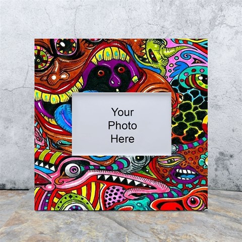 Psychedelic Trippy Hippie  Weird Art White Box Photo Frame 4  x 6  from ArtsNow.com Front