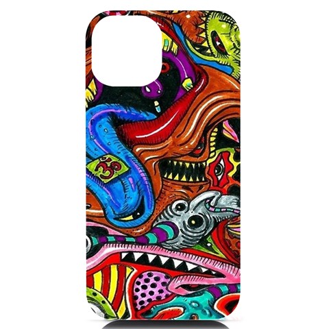 Psychedelic Trippy Hippie  Weird Art iPhone 14 Black UV Print Case from ArtsNow.com Front