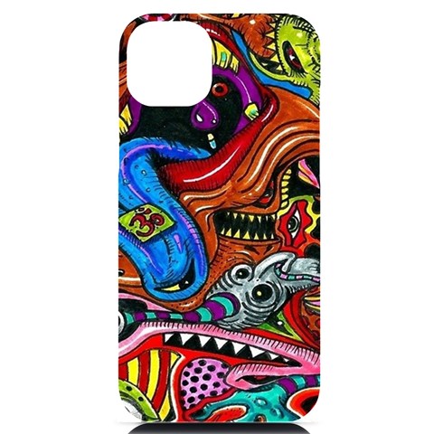 Psychedelic Trippy Hippie  Weird Art iPhone 14 Plus Black UV Print Case from ArtsNow.com Front
