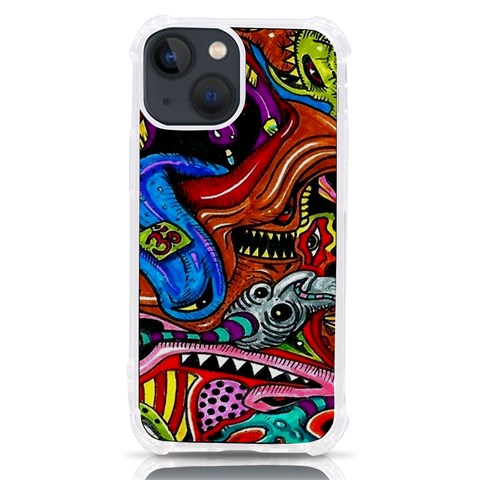 Psychedelic Trippy Hippie  Weird Art iPhone 13 mini TPU UV Print Case from ArtsNow.com Front