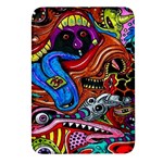 Psychedelic Trippy Hippie  Weird Art Rectangular Glass Fridge Magnet (4 pack)