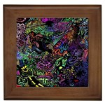 Trippy Dark Psychedelic Framed Tile