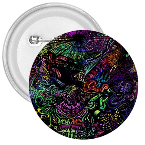 Trippy Dark Psychedelic 3  Buttons from ArtsNow.com Front