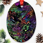 Trippy Dark Psychedelic Ornament (Oval)