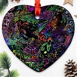 Trippy Dark Psychedelic Ornament (Heart)