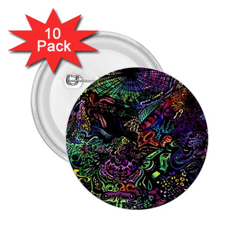 Trippy Dark Psychedelic 2.25  Buttons (10 pack)  from ArtsNow.com Front