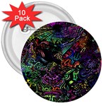 Trippy Dark Psychedelic 3  Buttons (10 pack) 
