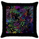 Trippy Dark Psychedelic Throw Pillow Case (Black)
