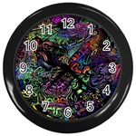 Trippy Dark Psychedelic Wall Clock (Black)