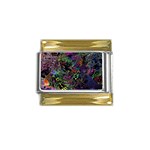 Trippy Dark Psychedelic Gold Trim Italian Charm (9mm)