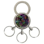 Trippy Dark Psychedelic 3-Ring Key Chain