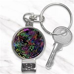 Trippy Dark Psychedelic Nail Clippers Key Chain