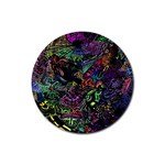 Trippy Dark Psychedelic Rubber Coaster (Round)